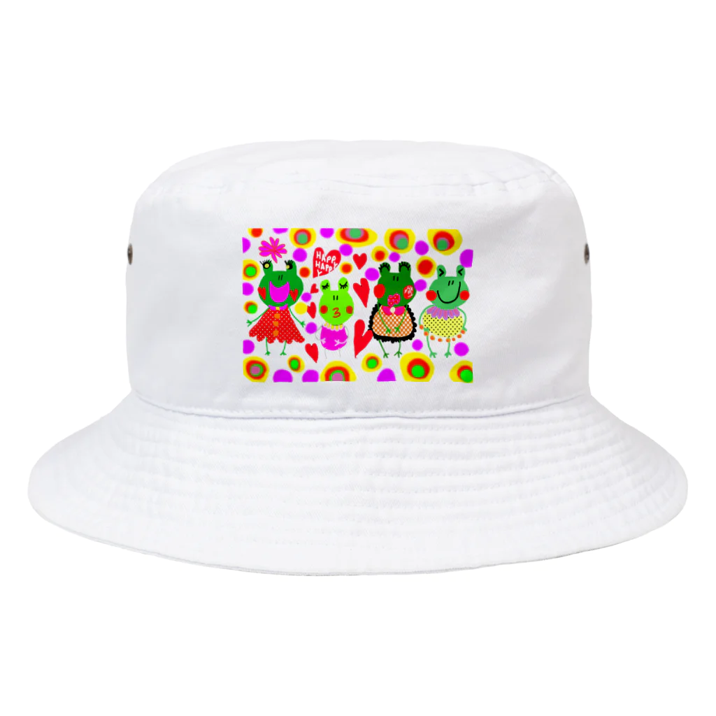 カエルモチーフオリジナル制作専門店のオリジナルのカエルちゃん♡♡ Bucket Hat