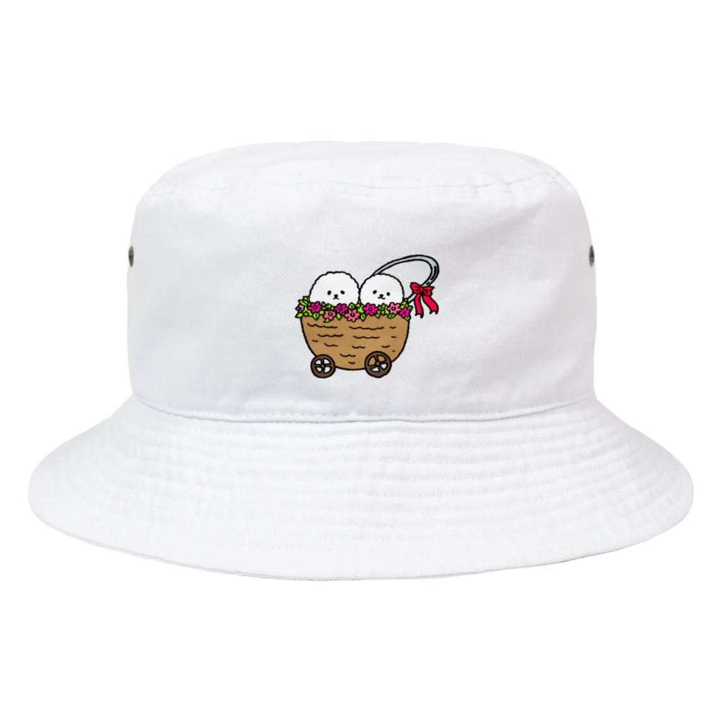 しょうゆごはんのビションフリーゼ 花かご Bucket Hat