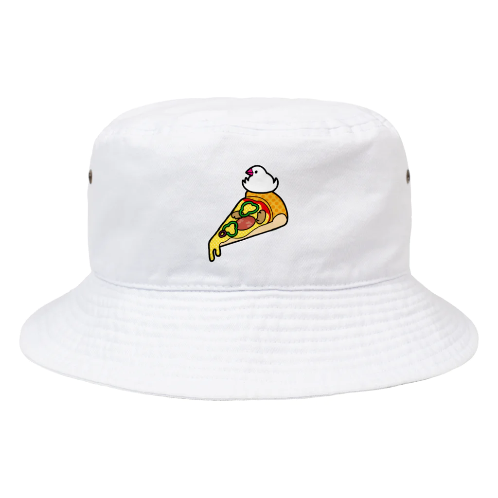 Sugarfrostのピザで暖をとる文鳥（素材が濃い色用） Bucket Hat