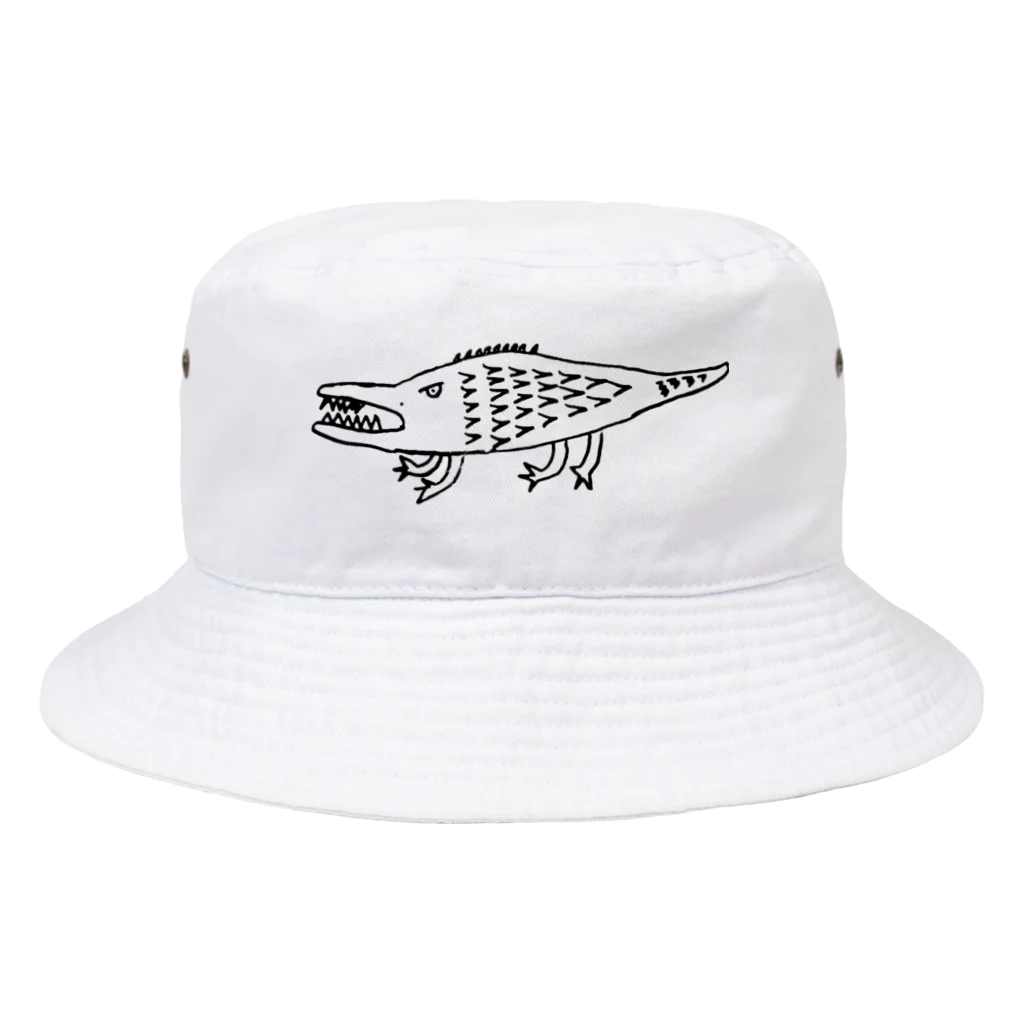 寂しげ夏のワニ Bucket Hat