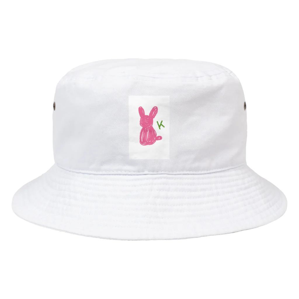 そらもようのイニシャルK ピンクうさぎ 後ろ姿🐰 Bucket Hat