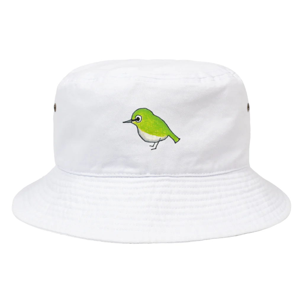 森図鑑の[森図鑑] ぽつんっとメジロ Bucket Hat