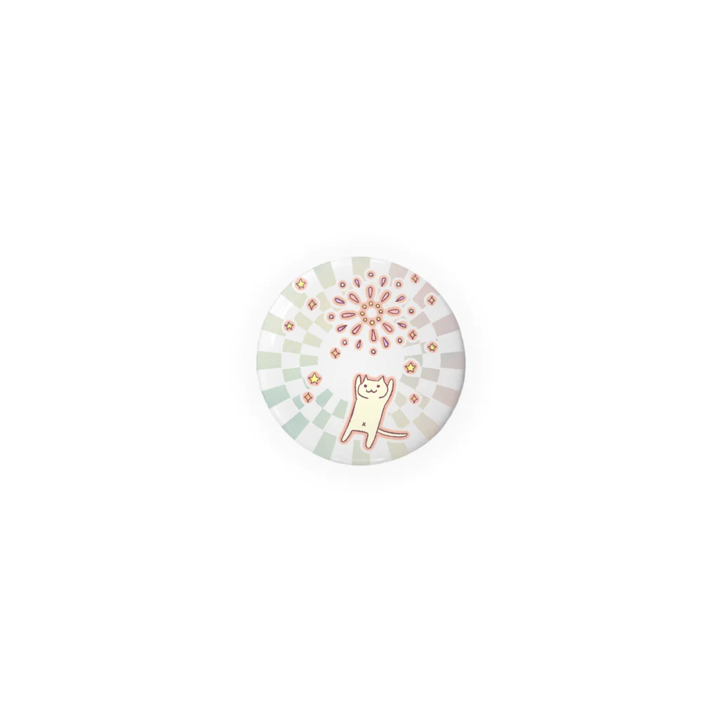 cotton100のうちあげ花火ねこ Tin Badge