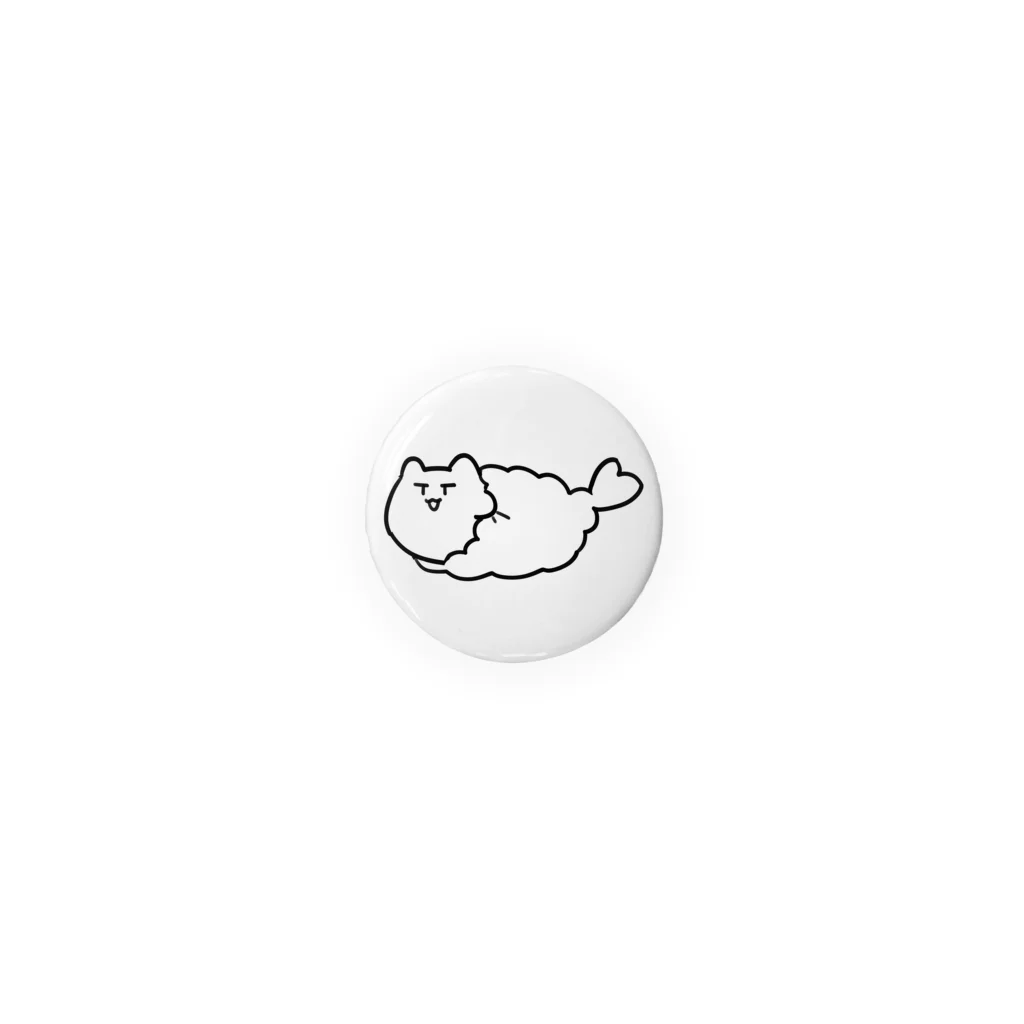 おてもと　はしらのまゆげねこ-えびふらい Tin Badge