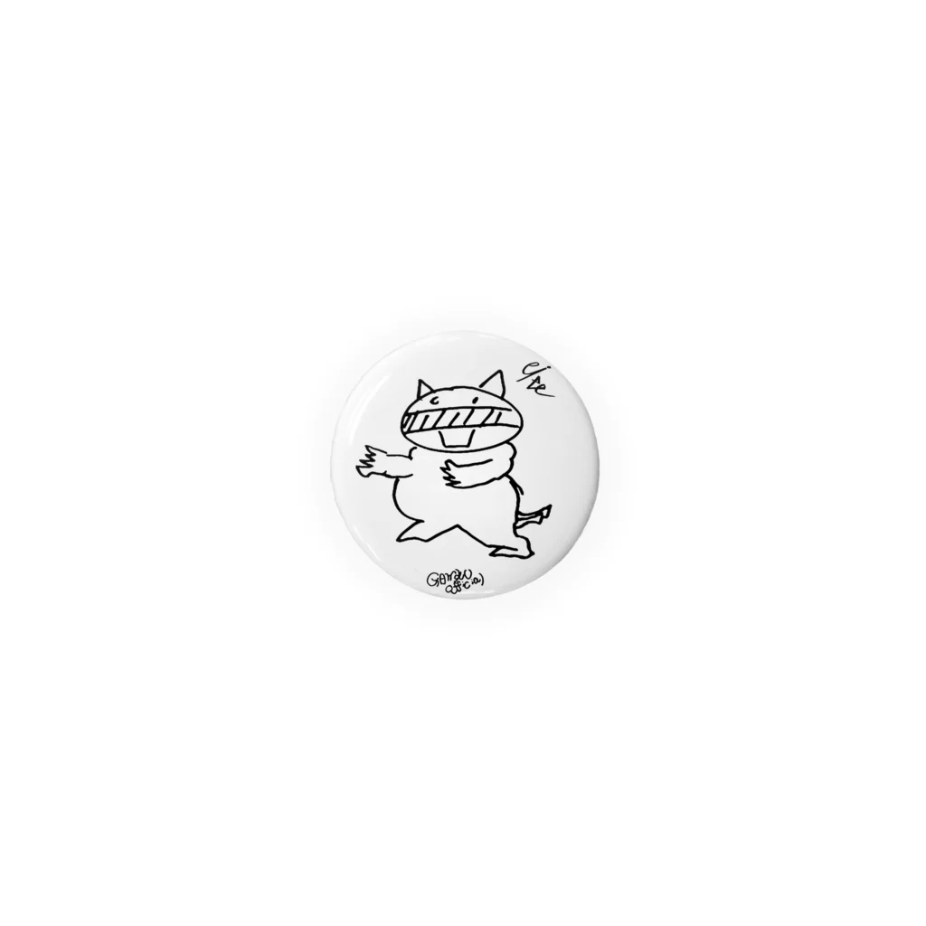 ガヲク-Respect for HERO-　グッズショップのエイト画伯／猫耳を付けてるガヲク　お絵描き缶バッチ Tin Badge
