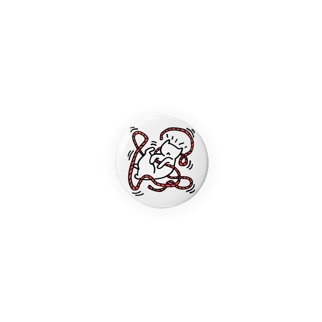necoichiの縄で遊ぶ白猫 Tin Badge