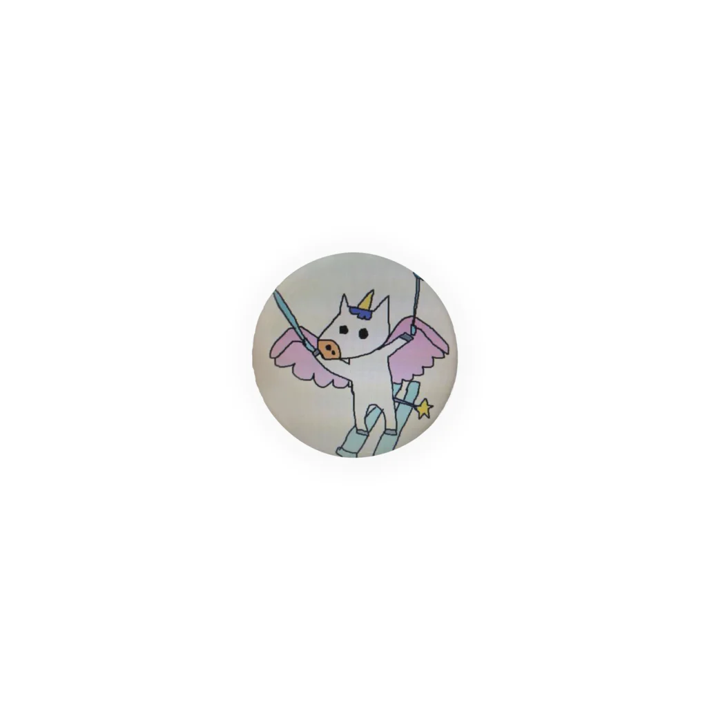 へんてこちゃん☆のペガサスキー(ホワイト) Tin Badge