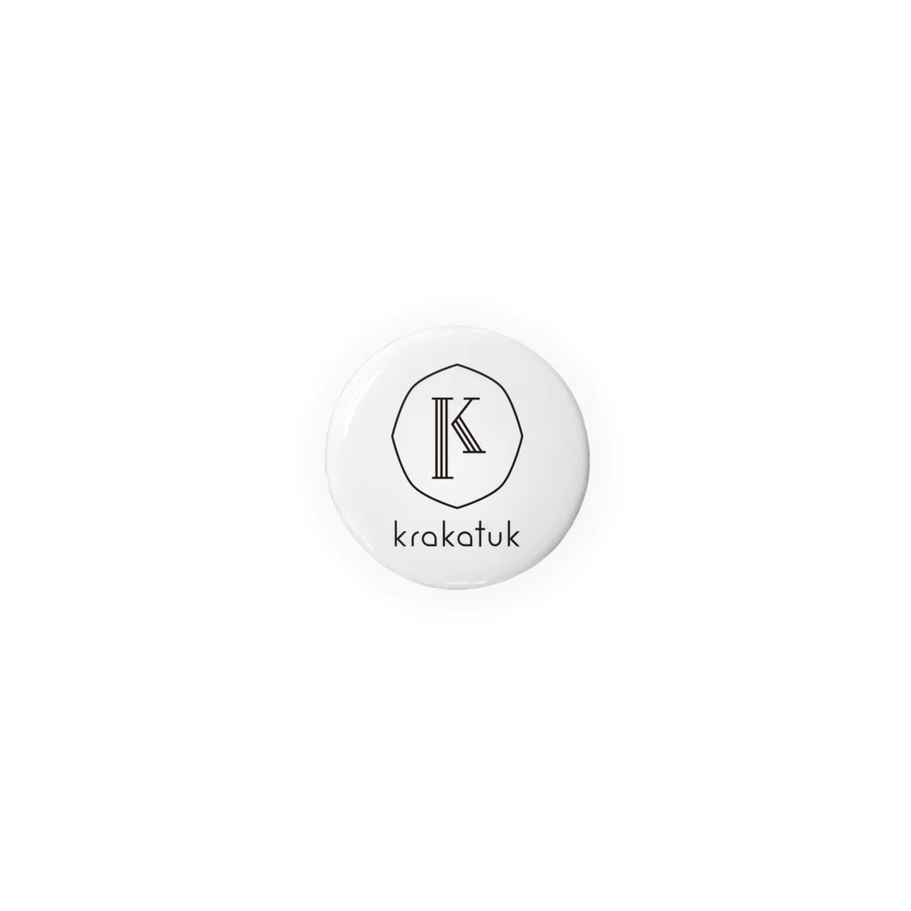 krakatukのkrakatukLOGO  32mm（白） 缶バッジ