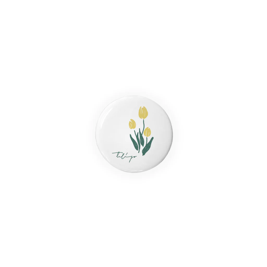 tulipの白地　tulip Tin Badge