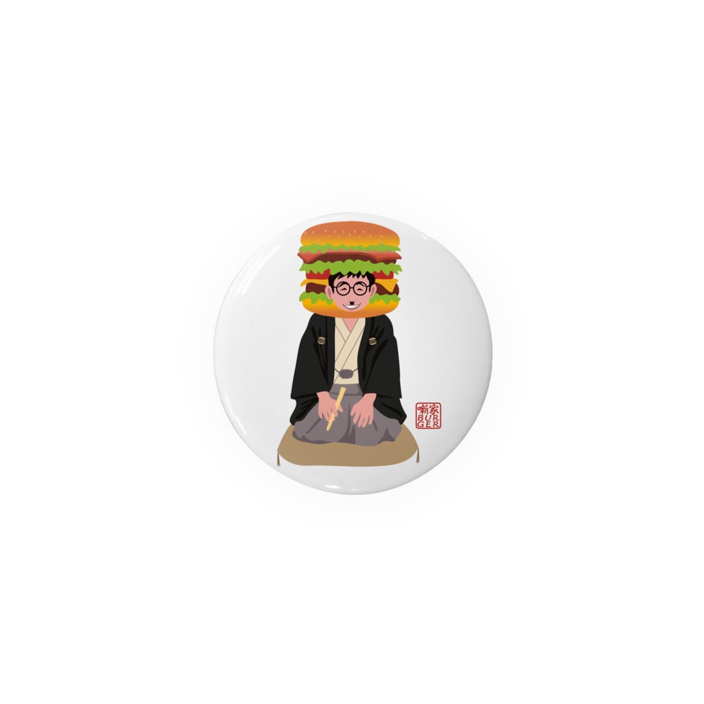 キッズモード某の噺家バーガー(かぶりものVr) Tin Badge