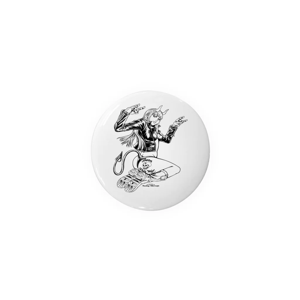 ANALOG ALTERNATE & 13TH DOODLERS EXPLOSION LABのBORN THIS WAY (WHITE) Tin Badge