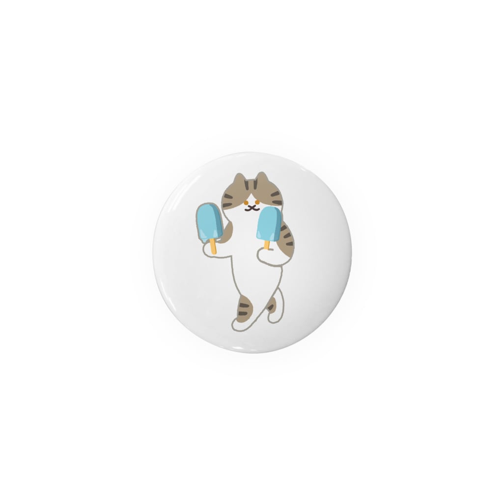 SUIMINグッズのお店のソーダアイスを意気揚々と運ぶねこ Tin Badge