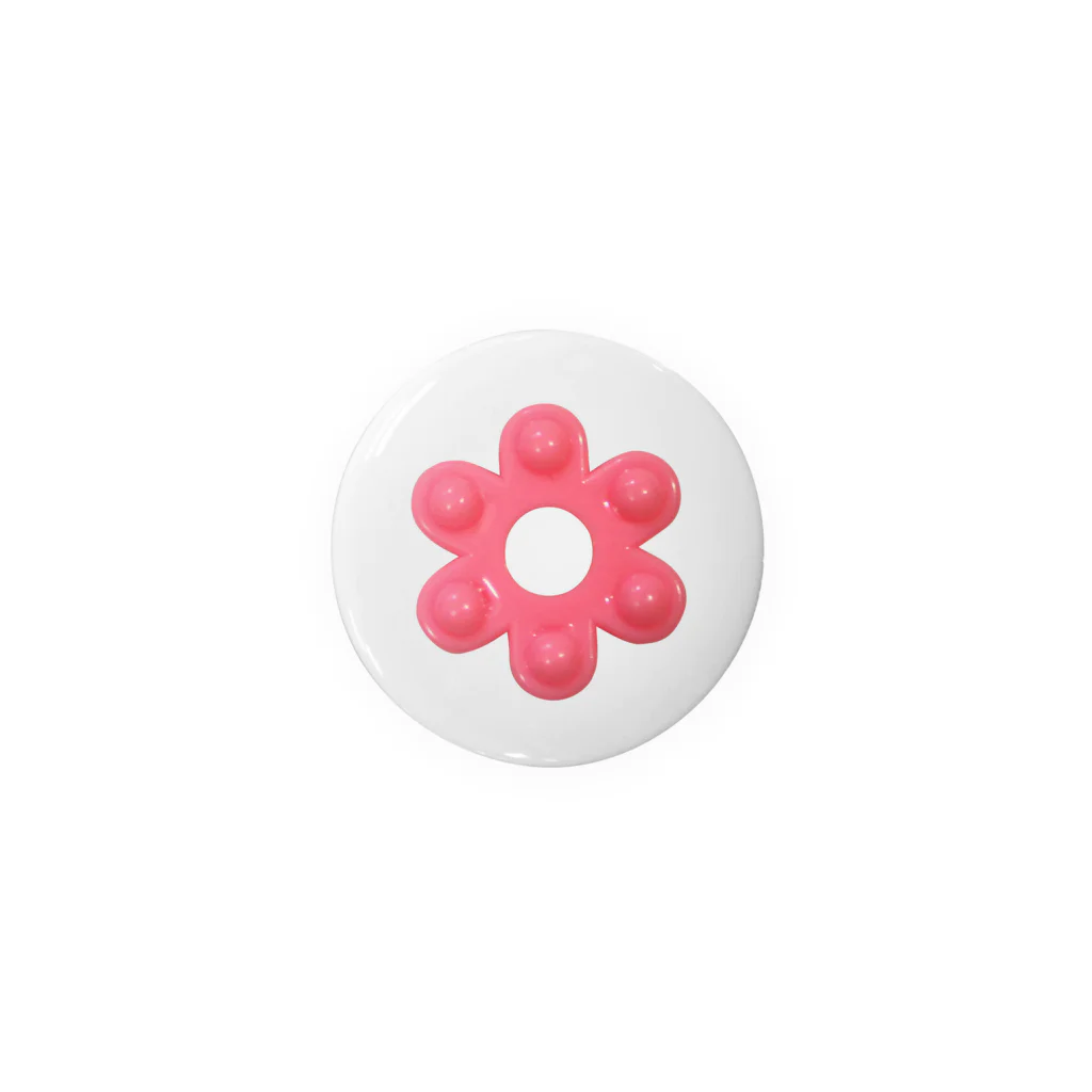 Pop-Hanaの昭和な花はじき＊ピンク 缶バッジ