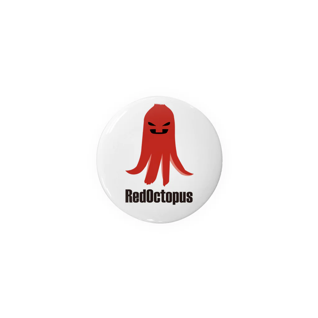 ねこにわショップチャンネルのND RedOctopus ロゴ黒タイプ Tin Badge