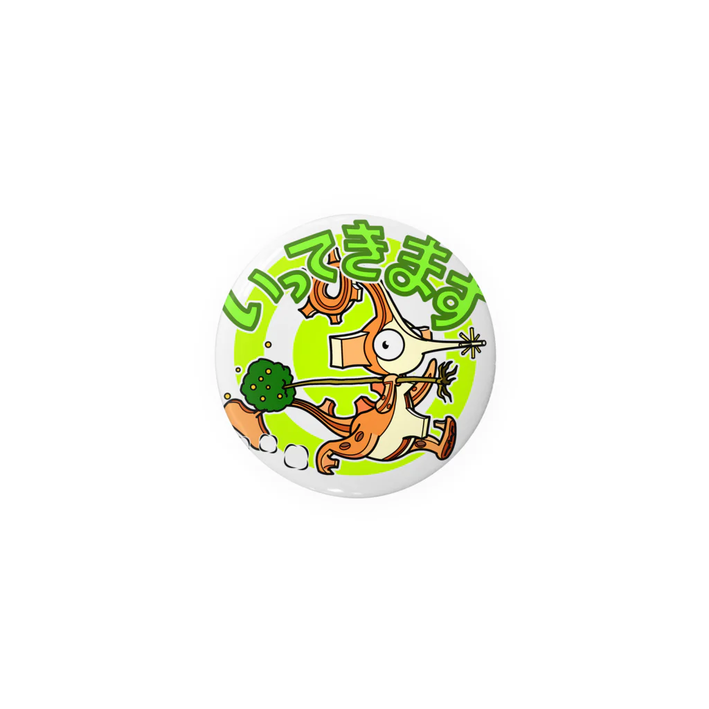 高橋マイルの怪獣ショップ563 SUZURI店のぐるぐるイッテキーマウス (スタンプ怪獣 缶バッチ) Tin Badge