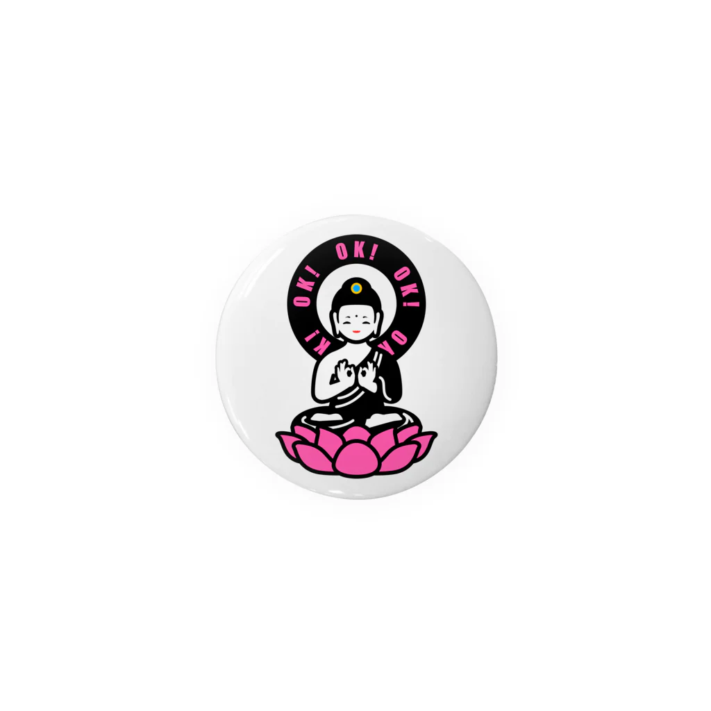 くねくね道のOK! BUDDHA Tin Badge