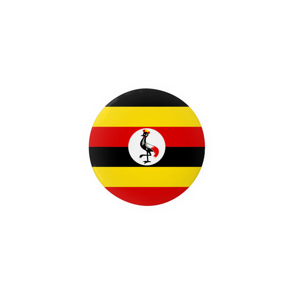 お絵かき屋さんのウガンダの国旗 Tin Badge