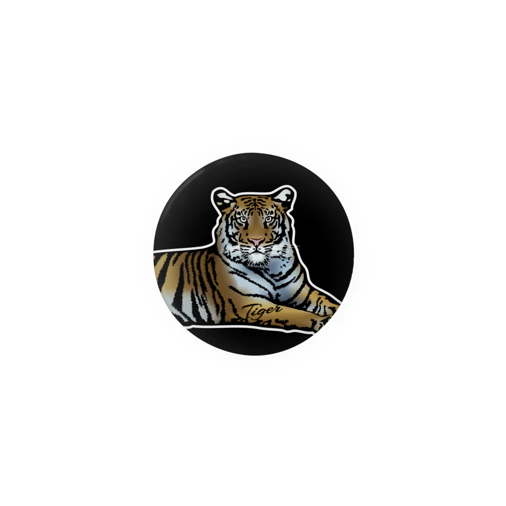 猫と釣り人のTIGER_3C_CB Tin Badge