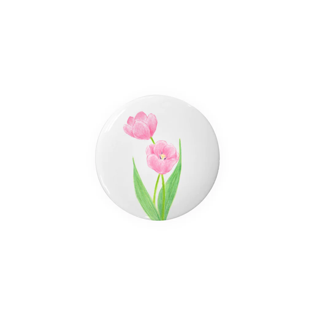 小さな星の庭のピンクのチューリップ Tin Badge