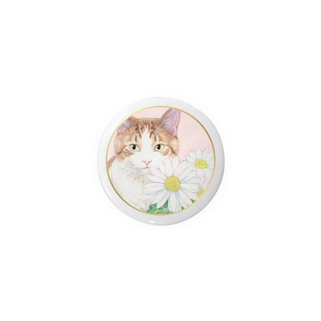 Kuroeの猫と白菊 Tin Badge