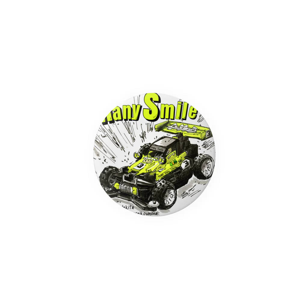 manySmile factoryのメニスマホットショット黄色 Tin Badge