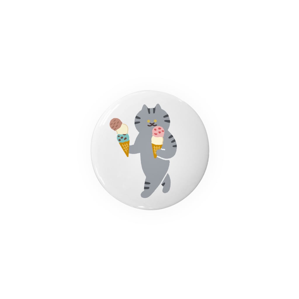 SUIMINグッズのお店のアイスクリームを慎重に運ぶねこ Tin Badge