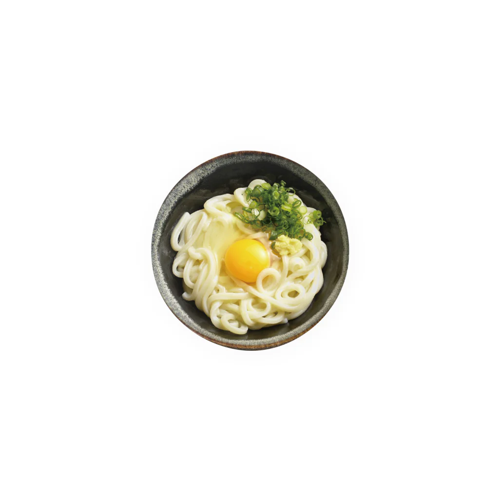 たかさきゆまのデザインあそびの麺ヘラ缶バッヂ_うどん 缶バッジ