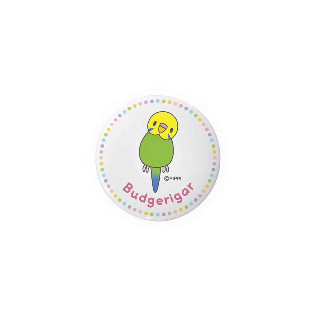 ぴっぴの巣♪ ＊セキセイインコ＊のグリーン女の子＊セキセイインコ＊ Tin Badge