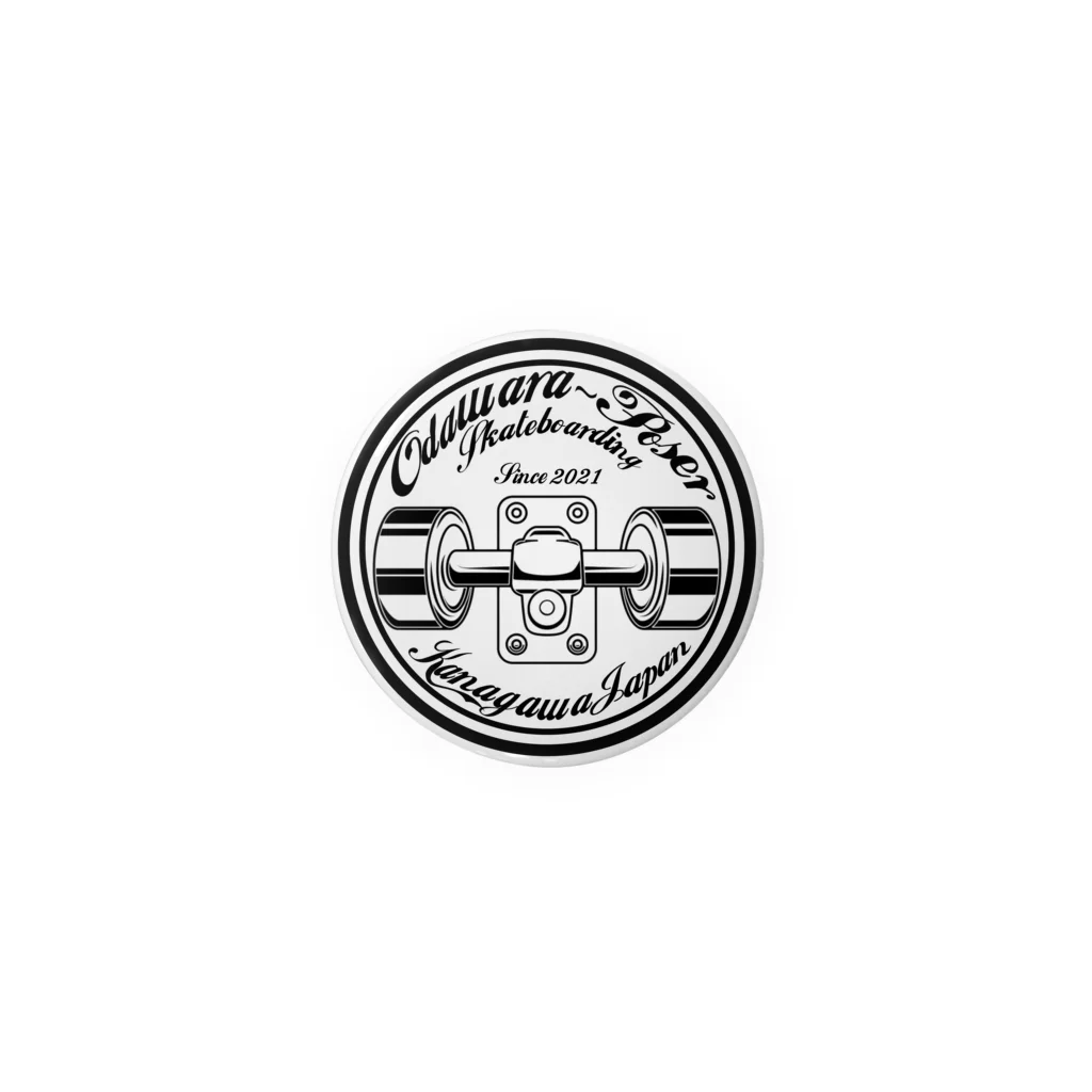 ODAWARA POSER SKATEBOARDINGのODAWARAPOSER丸ロゴ(トラック) Tin Badge