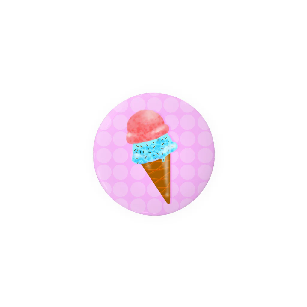 プルーミィグッズのダブルアイスクリーム 缶バッジ