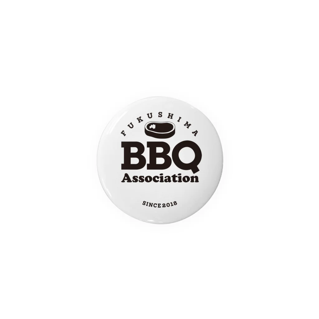 福島バーベキュー協会SHOPの福島BBQ協会Circleロゴ黒文字 Tin Badge