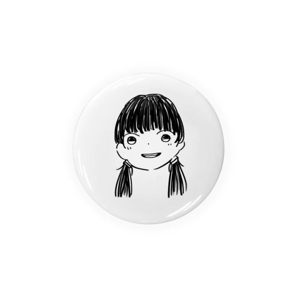 きゅーちゃんのグッズの黒髪Girl Tin Badge