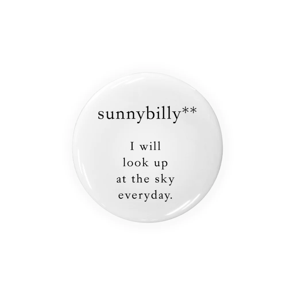 HANDMADE   『sunnybilly』のシンプルロゴ Tin Badge