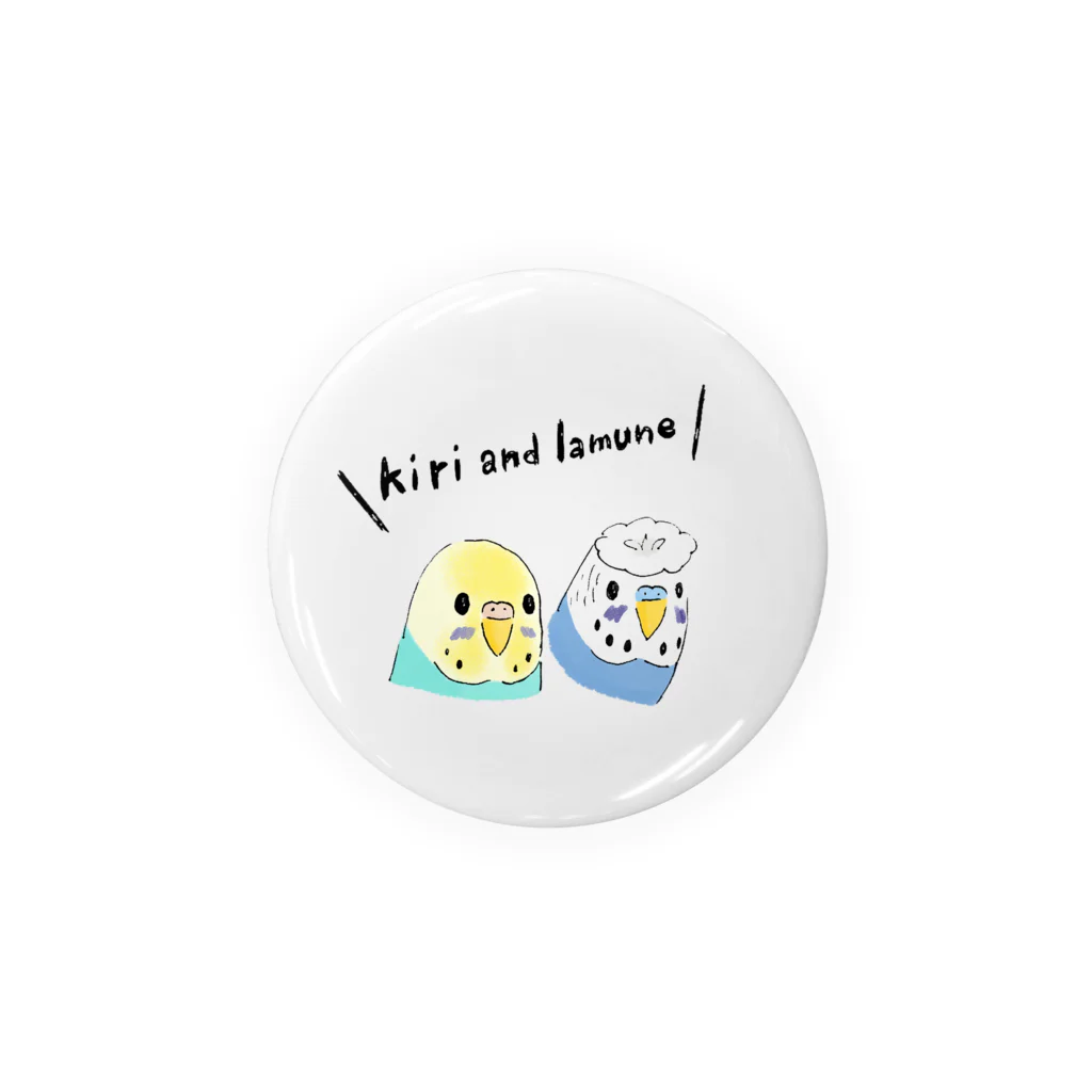 キリとラムネのセキセイインコ 缶バッチ Tin Badge