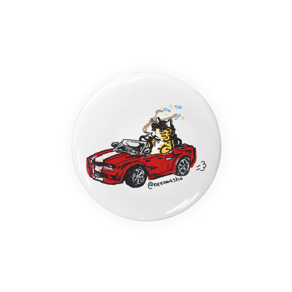 ねこましょのわるそうなネコ オープンカー Tin Badge