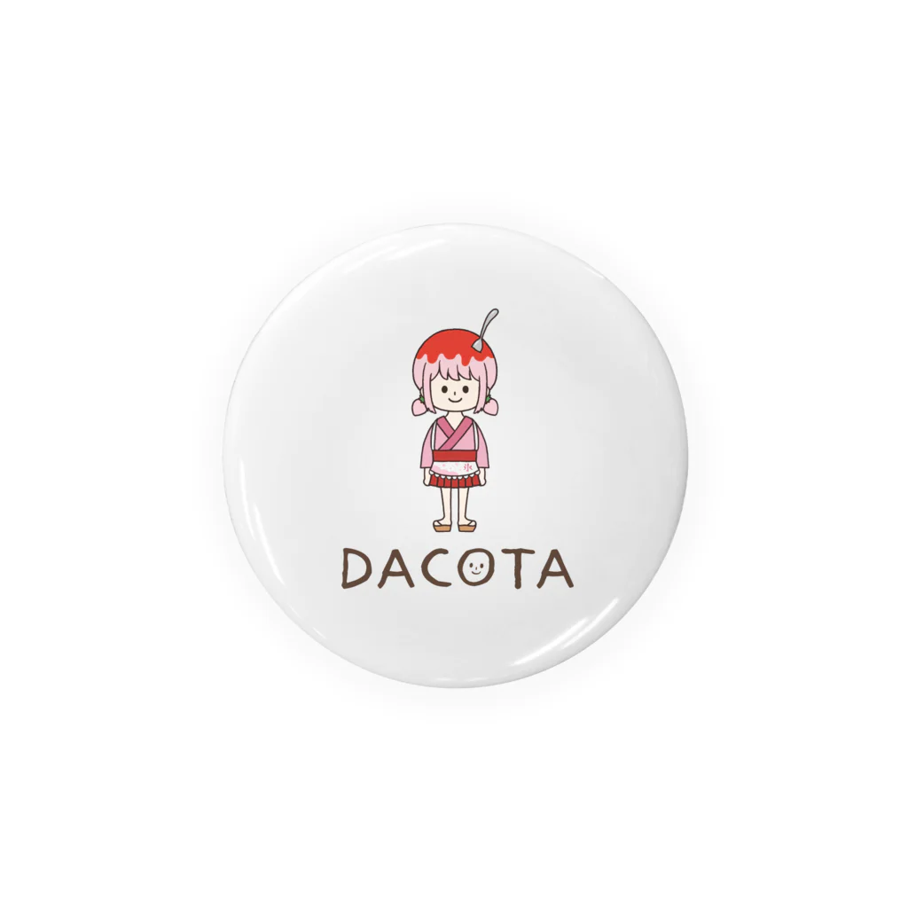 Team DACOTAのかき氷娘【いちご】【黒ロゴ】 Tin Badge