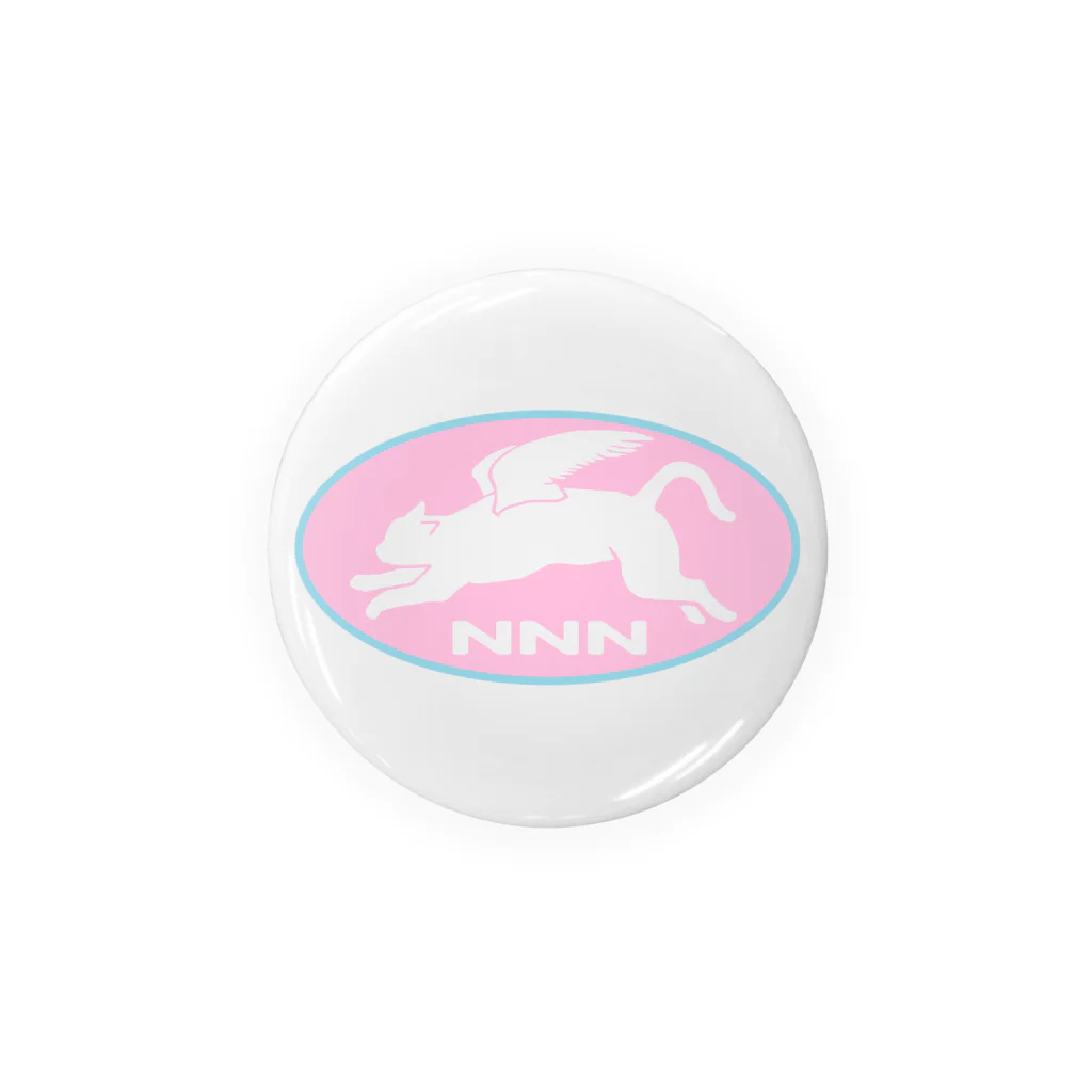 9livesworkのNNN（ねこねこネットワーク）ロゴっぽ。ピンク透明 Tin Badge