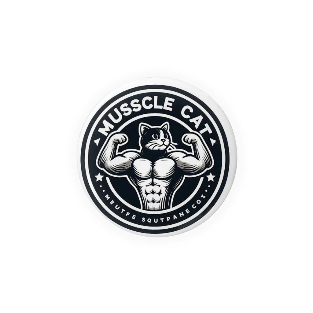 MUSCLE CAT 🐈🐈‍⬛のMUSCLE CAT ハチワレ Tin Badge