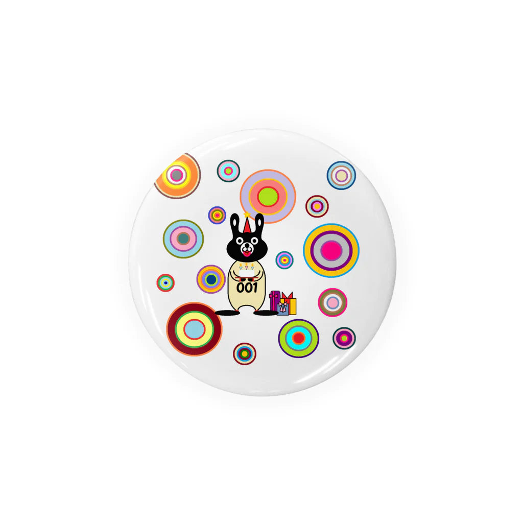 rocoのBLACK BUNNY 001 circle Tin Badge