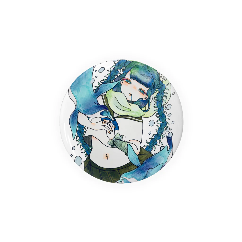 みみずの青に沈む Tin Badge