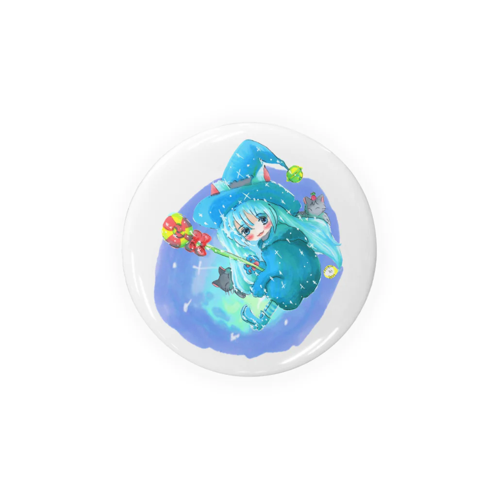 miku'ꜱGallery星猫の魔法少女ゆるmiku with 使い魔にゃんズ Tin Badge