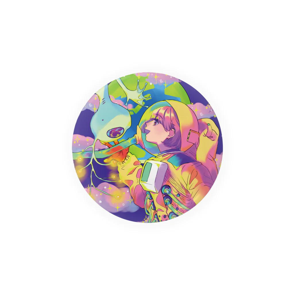 みかみの宇宙人と遭遇する女の子 Tin Badge