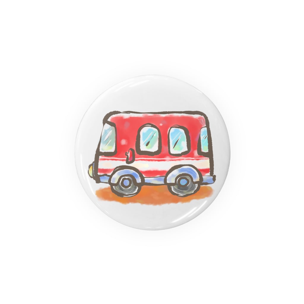 いちごいちえ　オフィシャルののりもの　小型バス Tin Badge