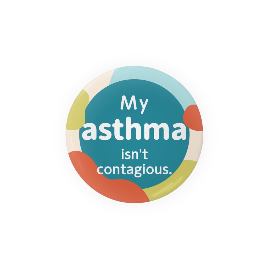 Asthma Tin Badge 01 喘息缶バッジ英語ver 采井いろ Iro Dsgn の缶バッジ通販 Suzuri スズリ