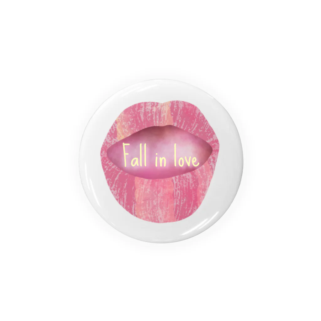 ぽんぽこあんぽんたんのLips💋 foll in love Tin Badge