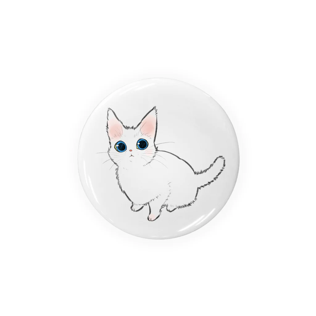 とらねこ横丁の猫のしろしろ Tin Badge