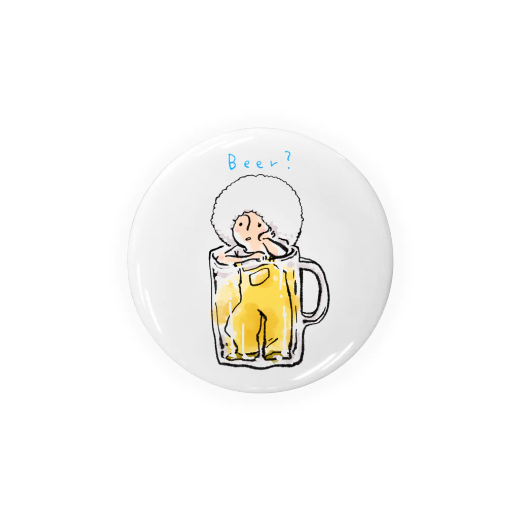 うめぼし商店のビールちゃん Tin Badge