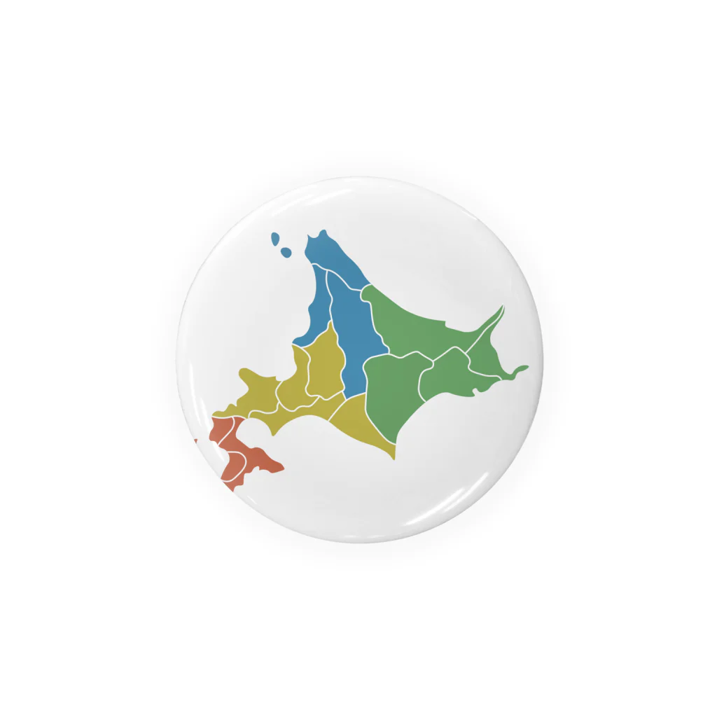 北海道ファンマガジン編集部の北海道区分地図 缶バッジ