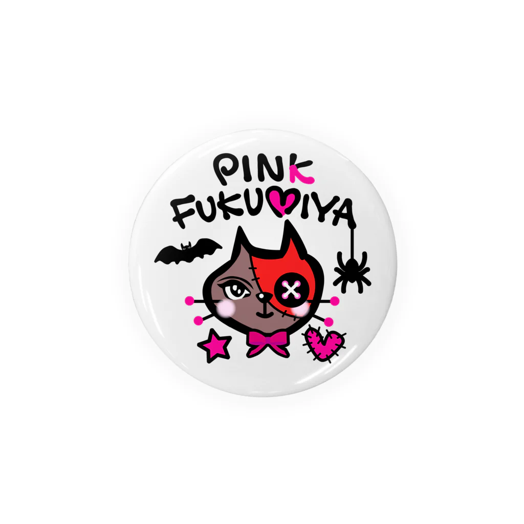 PINK FUKUMIYAのキュートな赤茶ねこ 缶バッジ/Bat② Tin Badge