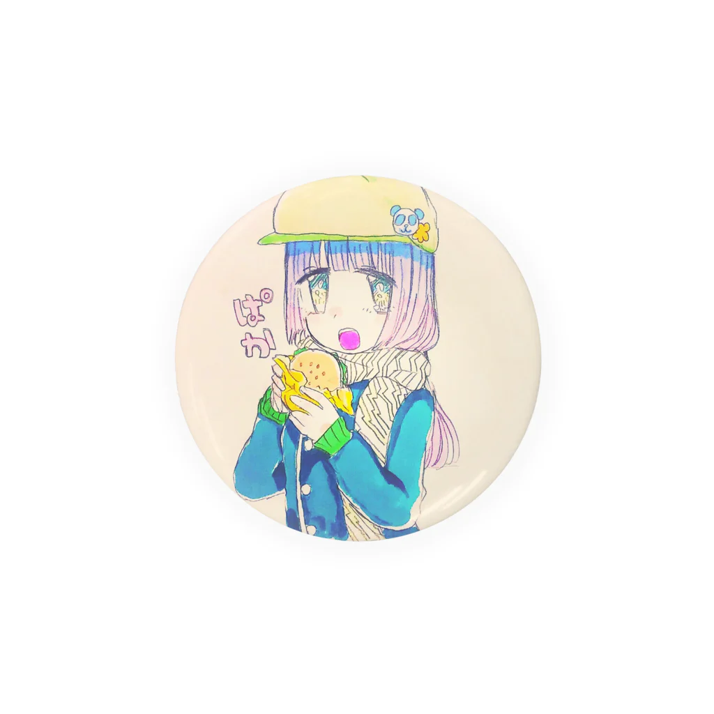 りんごあめの子のハンバーガー女子 Tin Badge